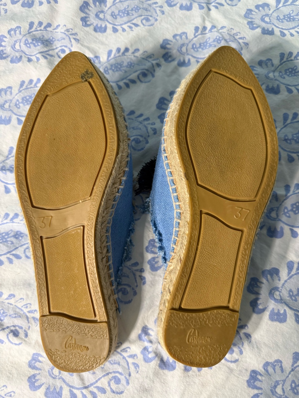 Castaner Denim Chambray Espadrille Slides - Picture 2 of 3